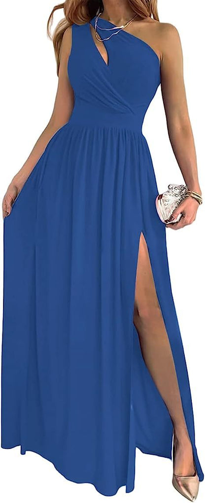 Imogen – One Shoulder High Split Cocktail Maxi Dress