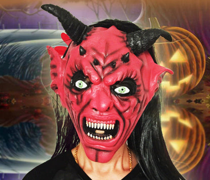 Halloween Demon Horn Mask for Adults – Scary Costume Party Accessory