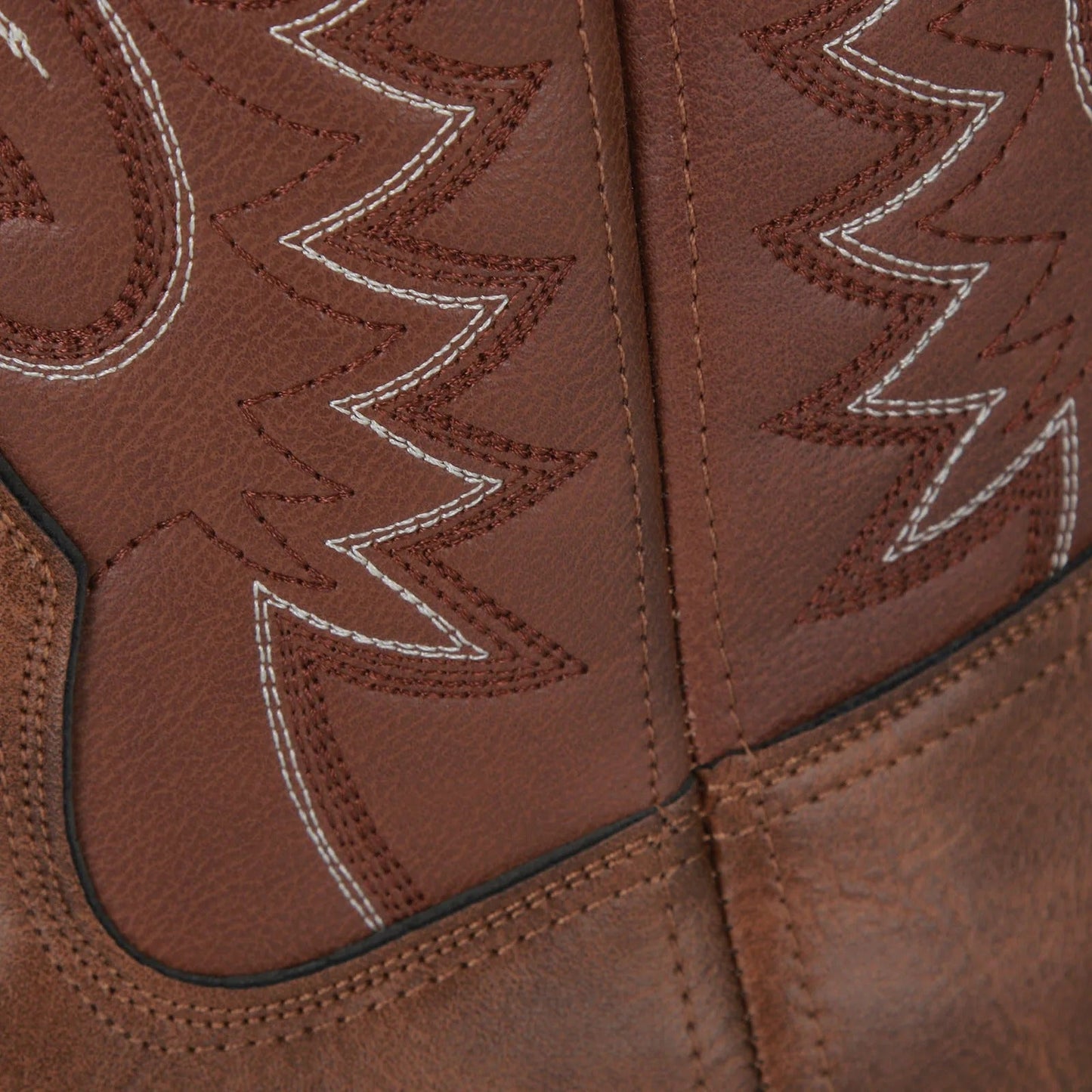 Men's Western Cowboy Leather Boots with Totem Pattern and Slip-On Design