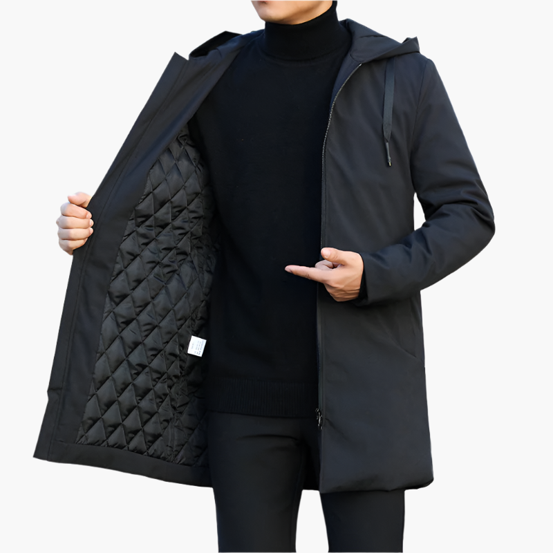 Men's Winter Hooded Parka Jacket – Sporty Windproof Waterproof Outerwear