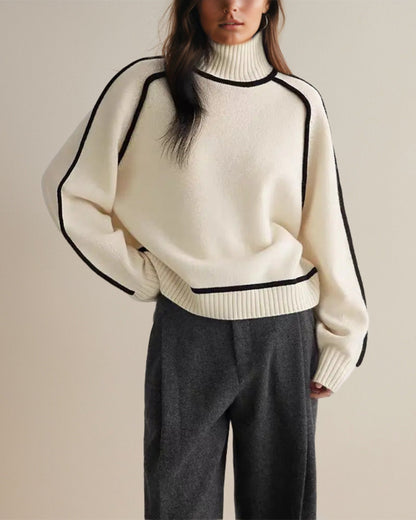 Women's Modern Turtleneck Sweater – Elegant Loose Fit for Autumn and Winter