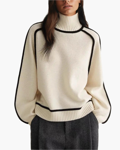 Women's Modern Turtleneck Sweater – Elegant Loose Fit for Autumn and Winter