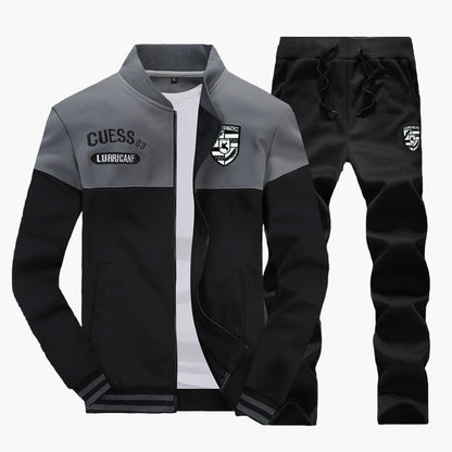 Men's Baseball Style Athletic Tracksuit Set – Sporty Training & Leisure Outfit