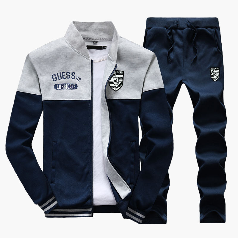 Men's Baseball Style Athletic Tracksuit Set – Sporty Training & Leisure Outfit