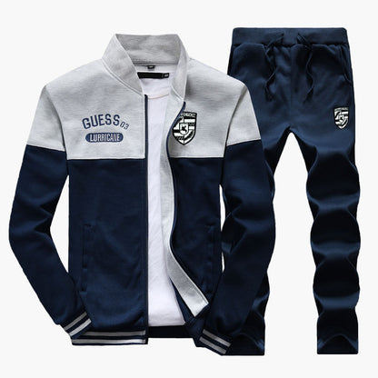 Men's Baseball Style Athletic Tracksuit Set – Sporty Training & Leisure Outfit