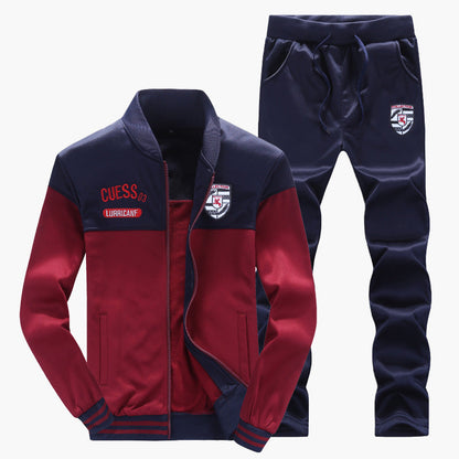 Men's Baseball Style Athletic Tracksuit Set – Sporty Training & Leisure Outfit
