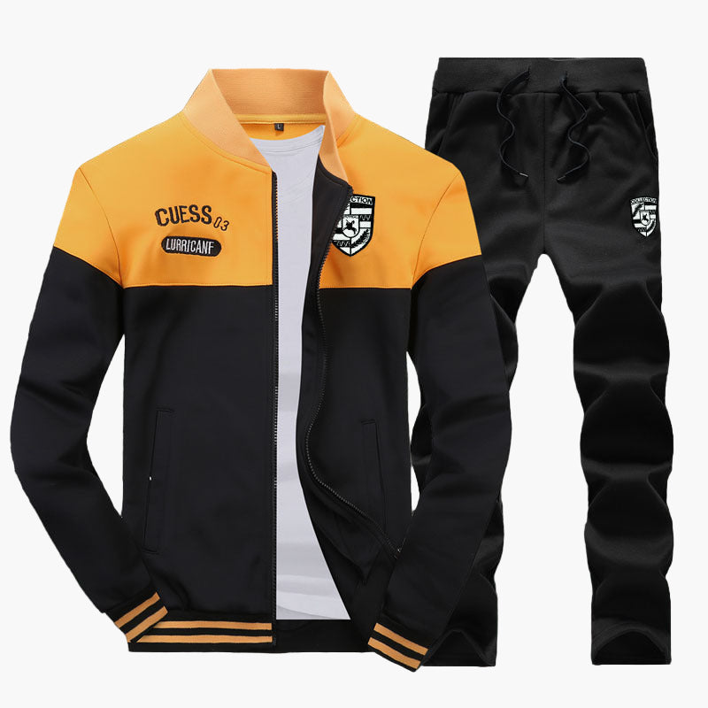 Men's Baseball Style Athletic Tracksuit Set – Sporty Training & Leisure Outfit