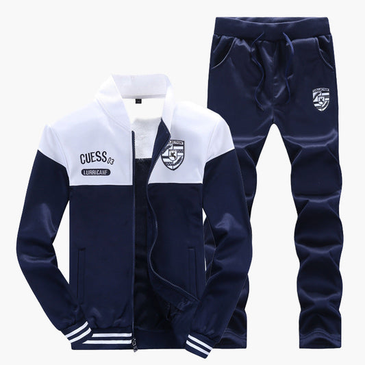 Men's Baseball Style Athletic Tracksuit Set – Sporty Training & Leisure Outfit