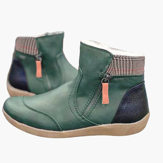 Women's Orthopedic Ankle Boots with Double Zipper – Comfortable Waterproof Everyday Shoes
