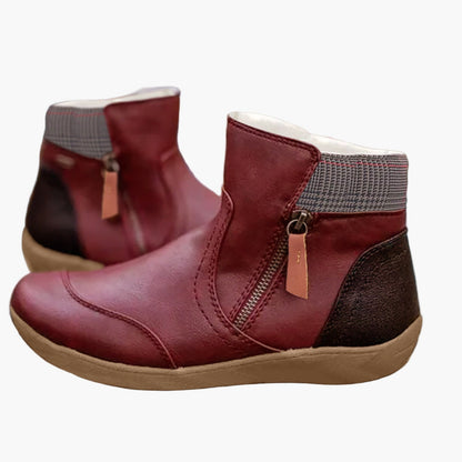 Women's Orthopedic Ankle Boots with Double Zipper – Comfortable Waterproof Everyday Shoes