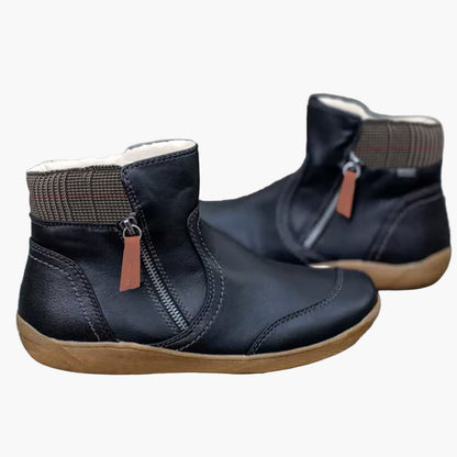 Women's Orthopedic Ankle Boots with Double Zipper – Comfortable Waterproof Everyday Shoes