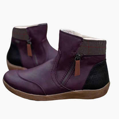 Women's Orthopedic Ankle Boots with Double Zipper – Comfortable Waterproof Everyday Shoes
