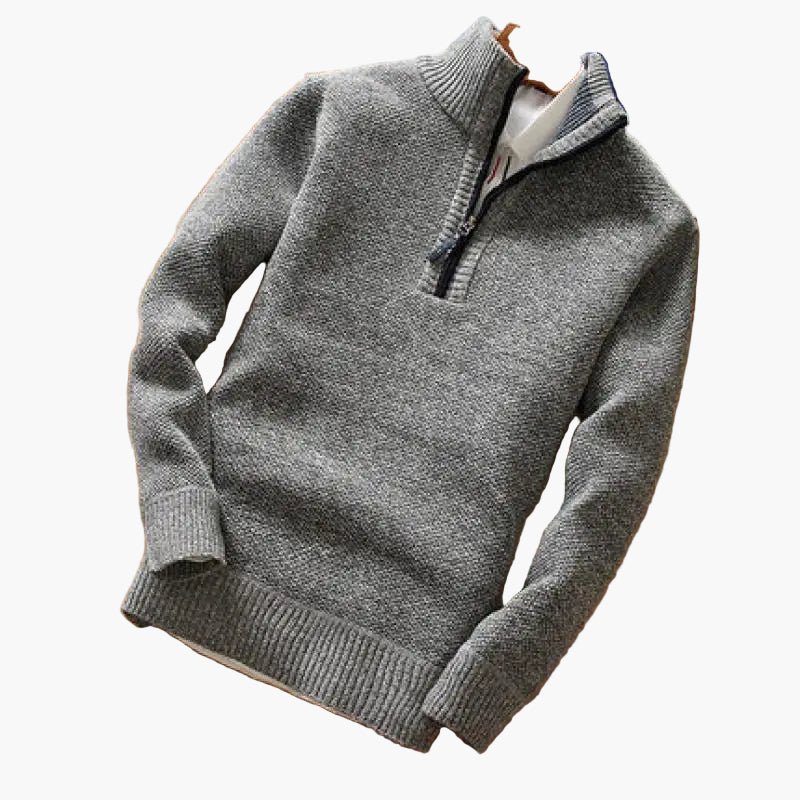 Men's Knitted Half-Zip Sweater – Relaxed Fit, Casual & Semi-Formal Style