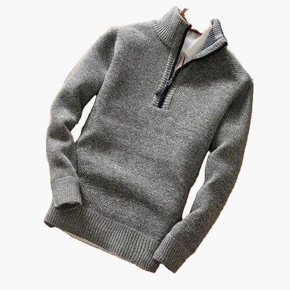 Men's Knitted Half-Zip Sweater – Relaxed Fit, Casual & Semi-Formal Style