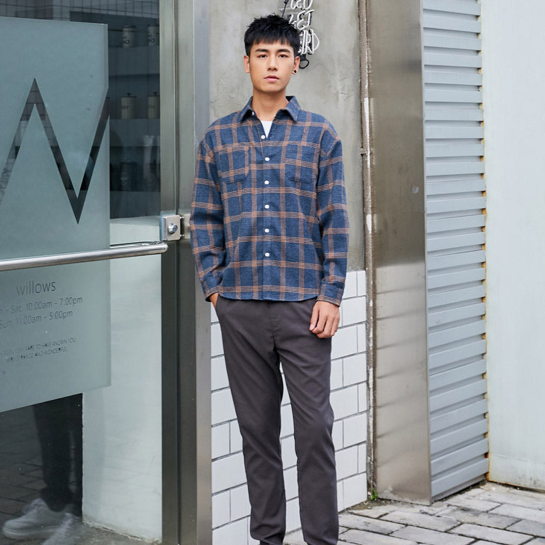 Men's Classic Checked Casual Button-Up Shirt - Timeless Style for Everyday Wear