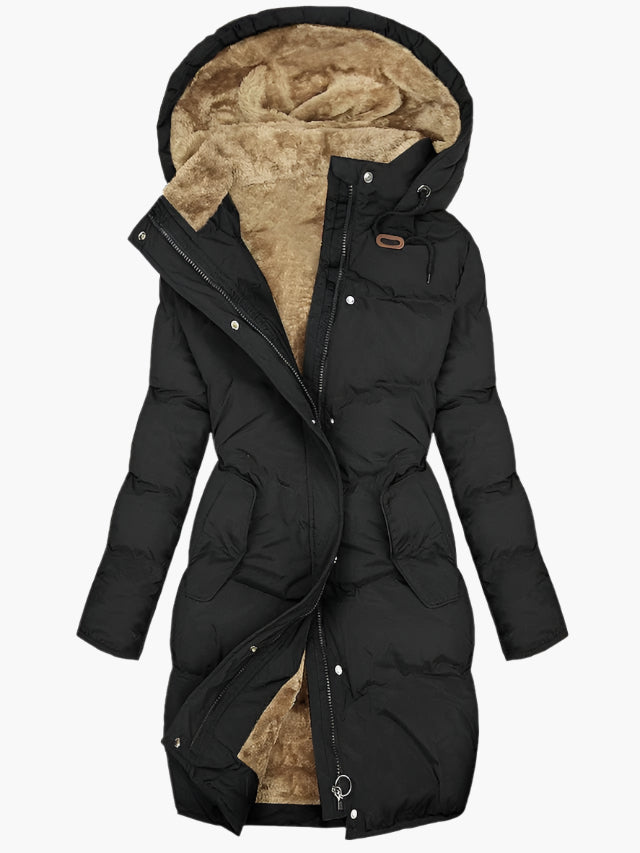 Women's Long Puffer Winter Parka with Hood – Stylish Warm Quilted Coat