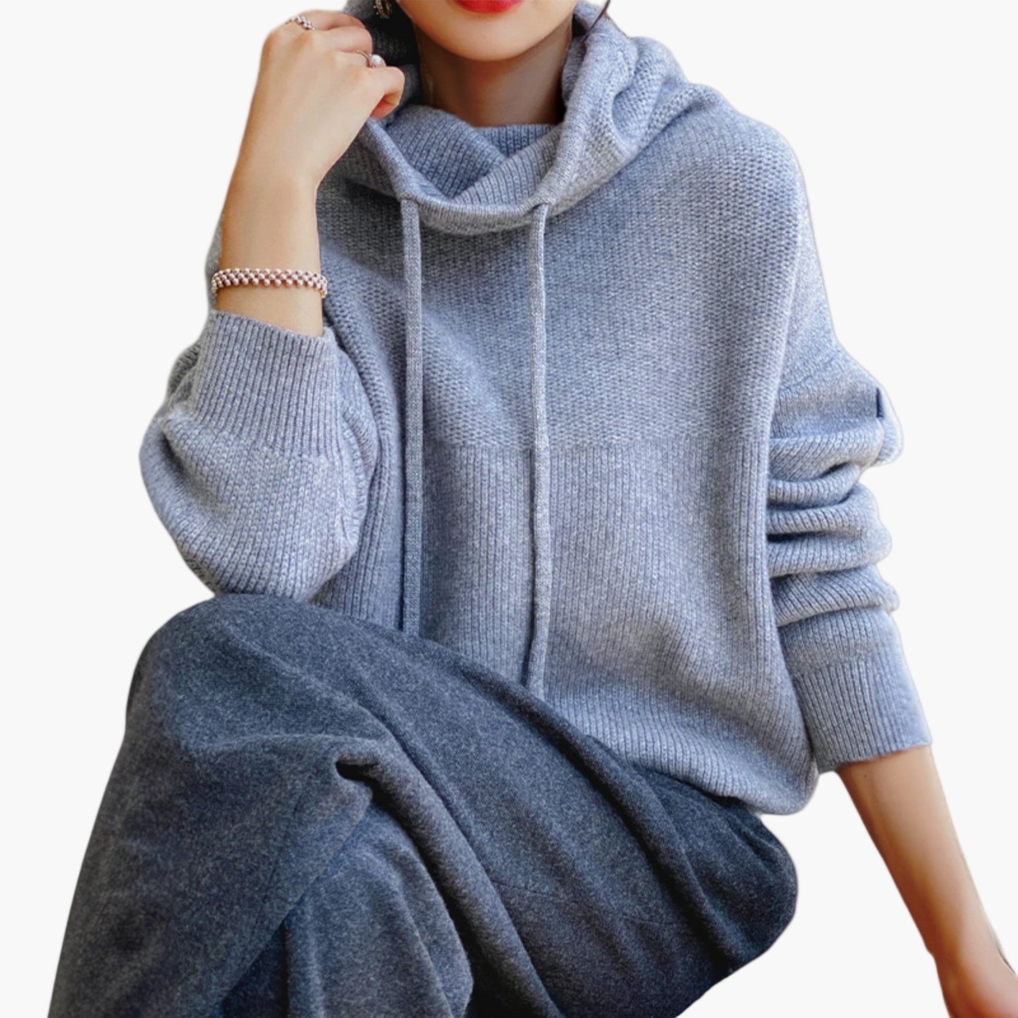 Women's Casual Knit Hoodie Pullover Sweatshirt for Everyday Comfort and Style