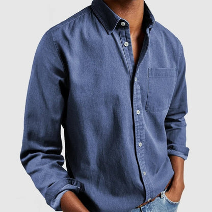 Men’s Casual Long Sleeve Button-Up Shirt for Everyday Wear