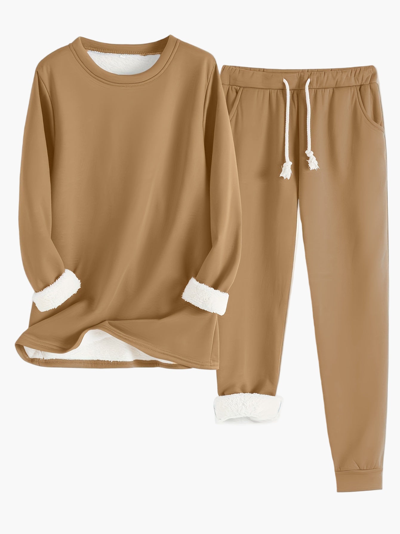 Women's Cozy Two-Piece Lounge Set – Relaxed Fit Pajama & Homewear Outfit