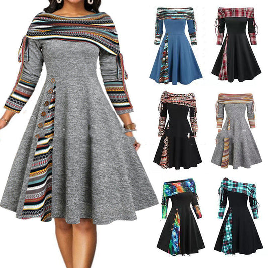 Zoe – Elegant One-Shoulder Swing Dress