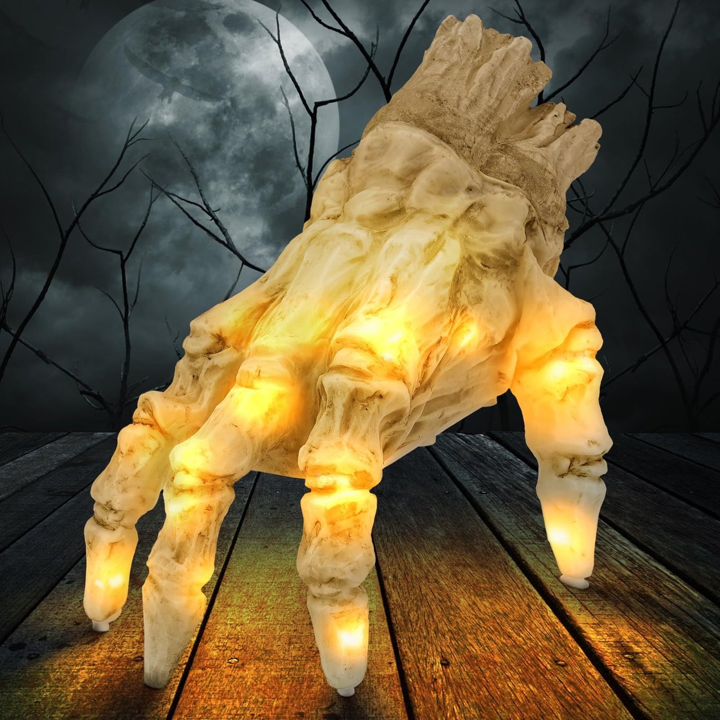 Halloween Glowing Walking Zombie Hand Prop for Spooky Party Decorations