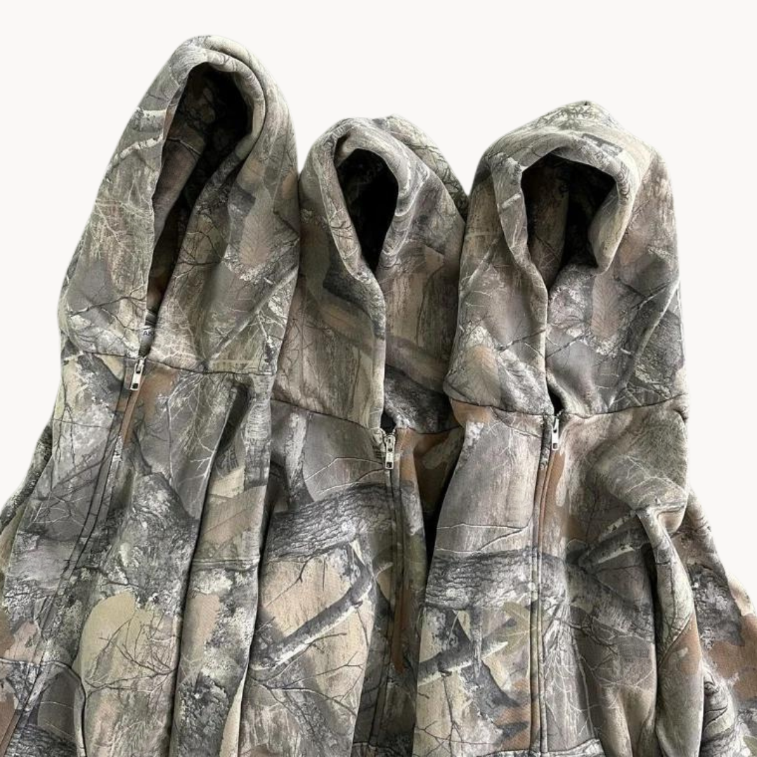 Unisex Oversized Camouflage Streetwear Hoodie for Casual and Outdoor Style