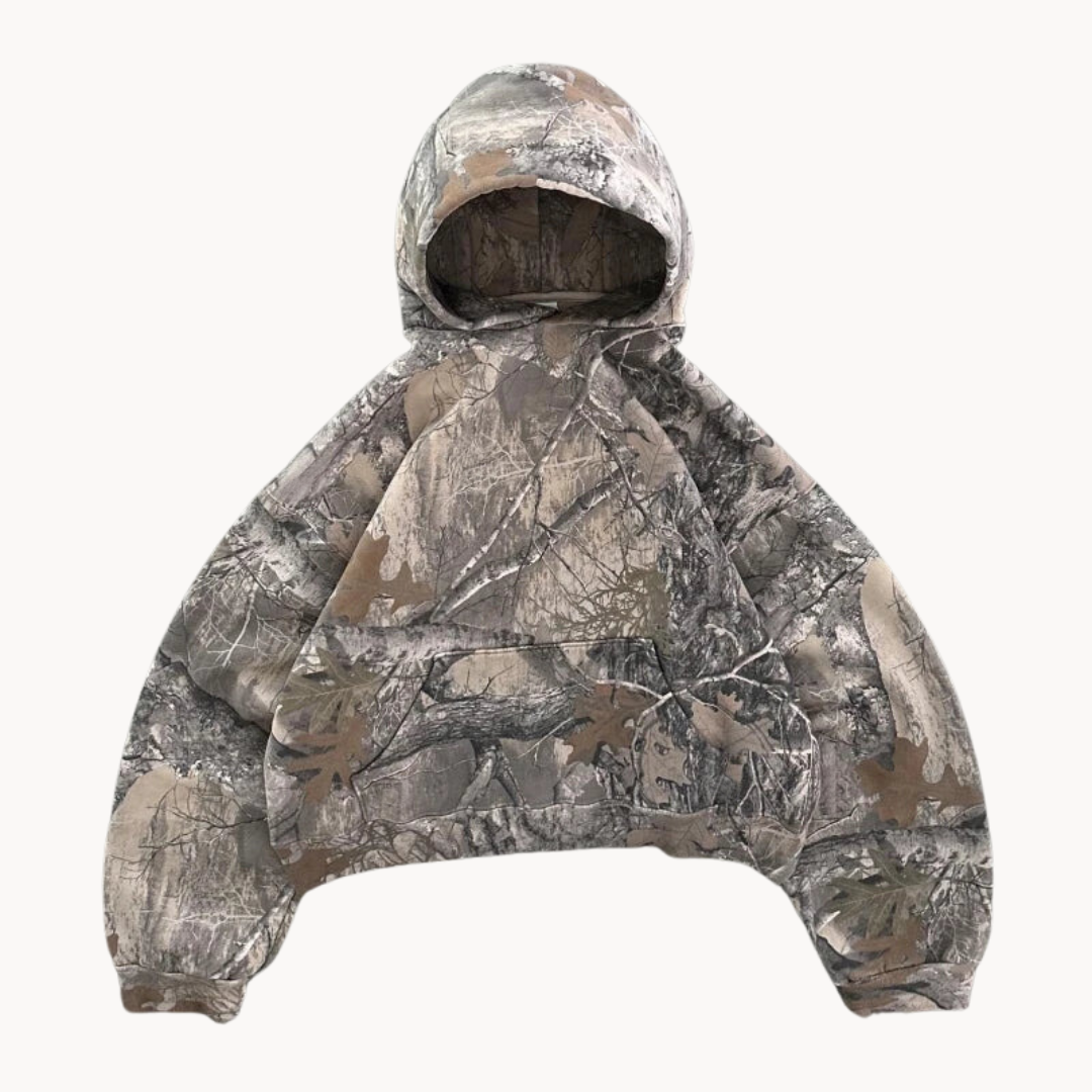 Unisex Oversized Camouflage Streetwear Hoodie for Casual and Outdoor Style