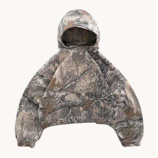 Unisex Oversized Camouflage Streetwear Hoodie for Casual and Outdoor Style