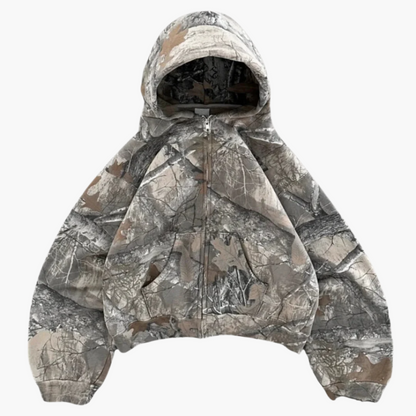 Unisex Oversized Camouflage Streetwear Hoodie for Casual and Outdoor Style