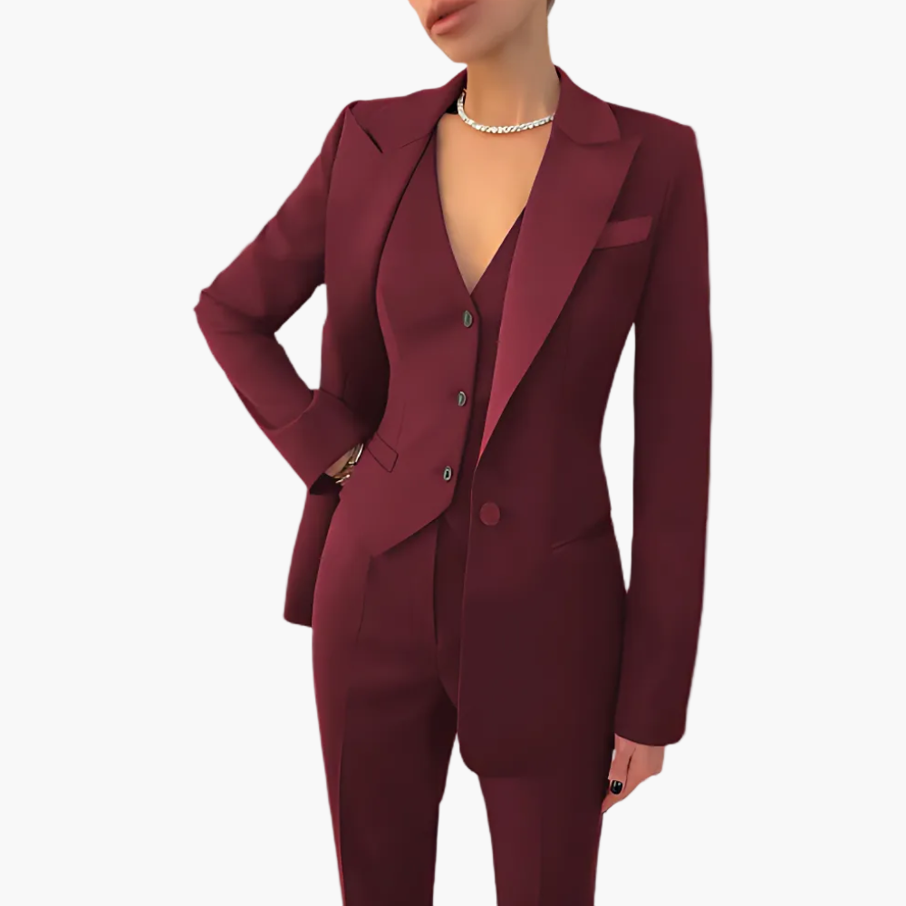 Women's Three-Piece Tailored Business Suit Set – Formal Office & Evening Wear