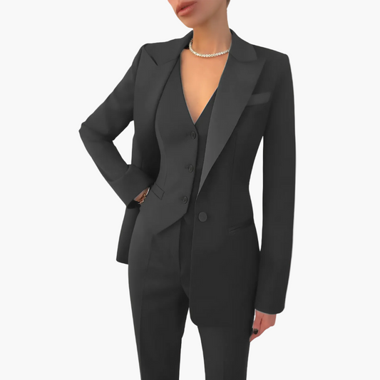 Women's Three-Piece Tailored Business Suit Set – Formal Office & Evening Wear