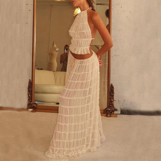Amelia – Elegant Sleeveless Halter Dress Set