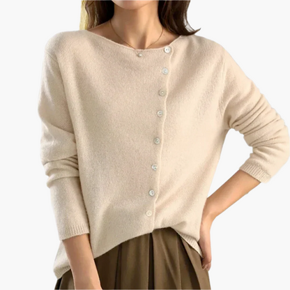 Women's Elegant Side-Buttoned Cardigan Sweater for Versatile Style