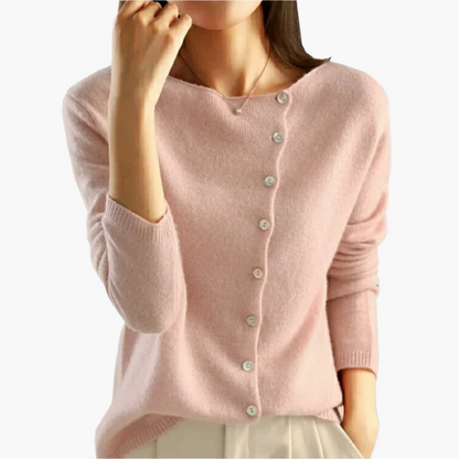 Women's Elegant Side-Buttoned Cardigan Sweater for Versatile Style