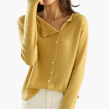 Women's Elegant Side-Buttoned Cardigan Sweater for Versatile Style