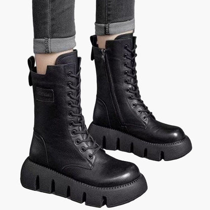 Women's Orthopedic Platform Combat Boots for Stylish Comfort and Support