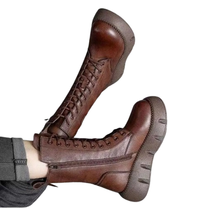 Women's Orthopedic Platform Combat Boots for Stylish Comfort and Support