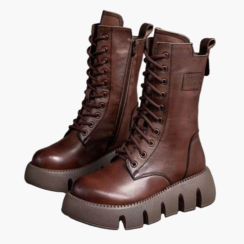 Women's Orthopedic Platform Combat Boots for Stylish Comfort and Support