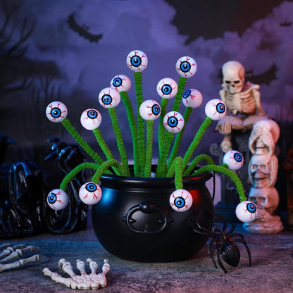 Halloween Eyeball Flower Vase Decoration - Spooky Party Prop