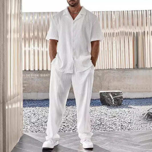 Philip – Men's Casual Suit with Short Sleeve Shirt