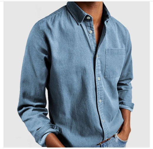 Men’s Casual Long Sleeve Button-Up Shirt for Everyday Wear