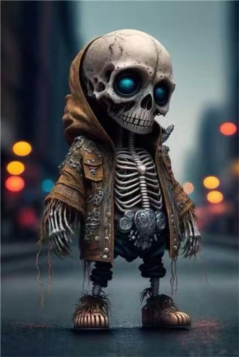 Halloween Skeleton Doll Resin Figurine – Spooky Decorative Statue for Parties & Home