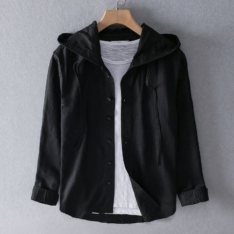 Amy – Hooded Long Sleeve Casual Linen Shirt