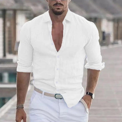 Alfred – Men's Linen Button-Up Beach Shirt