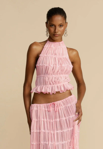 Amelia – Elegant Sleeveless Halter Dress Set