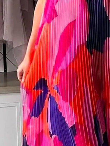 Women’s Halter Neck Pleated Maxi Dress – Bold Statement for Special Occasions