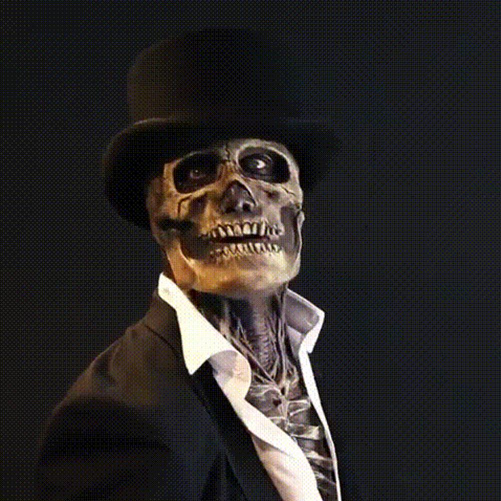 Halloween Brain Skeleton Latex Headgear Costume for Adults - Spooky Party Mask