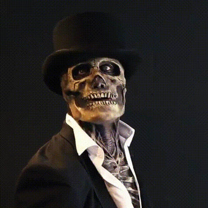 Halloween Brain Skeleton Latex Headgear Costume for Adults - Spooky Party Mask