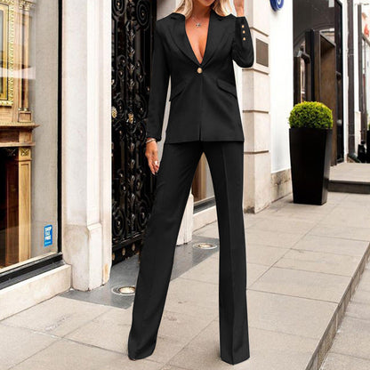 Linda – Fashionable Casual Suit Straight-leg Pants Suit
