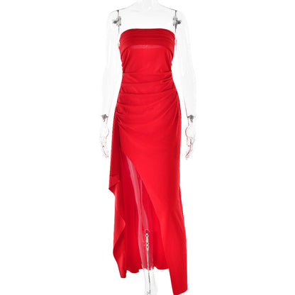 Sophie – Strapless Pleated Long Dress